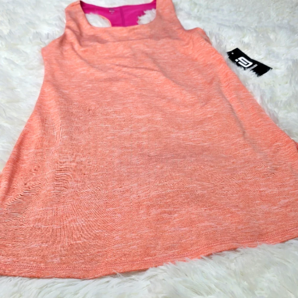 Ideology coral racer back dress with shorts - Picture 3 of 4